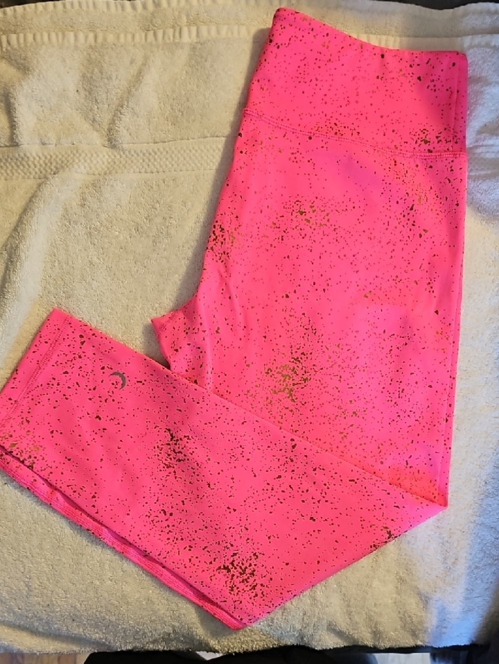 Women's Neon Pink Glitter High-Rise Leggings